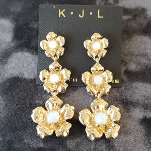 Kenneth Jay Lane fashion flower drop earrings
